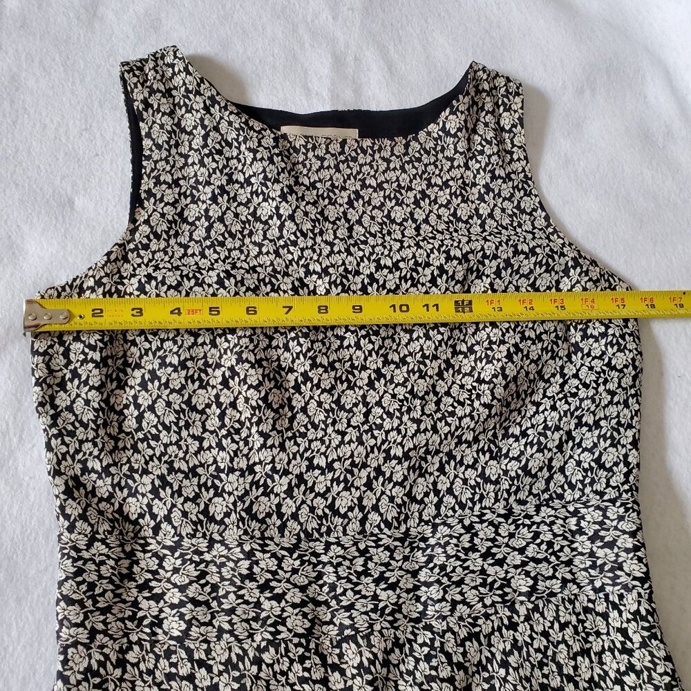 Casual Corner Dress Black Floral Size 8 Size Zip Lined - Picture 11 of 13